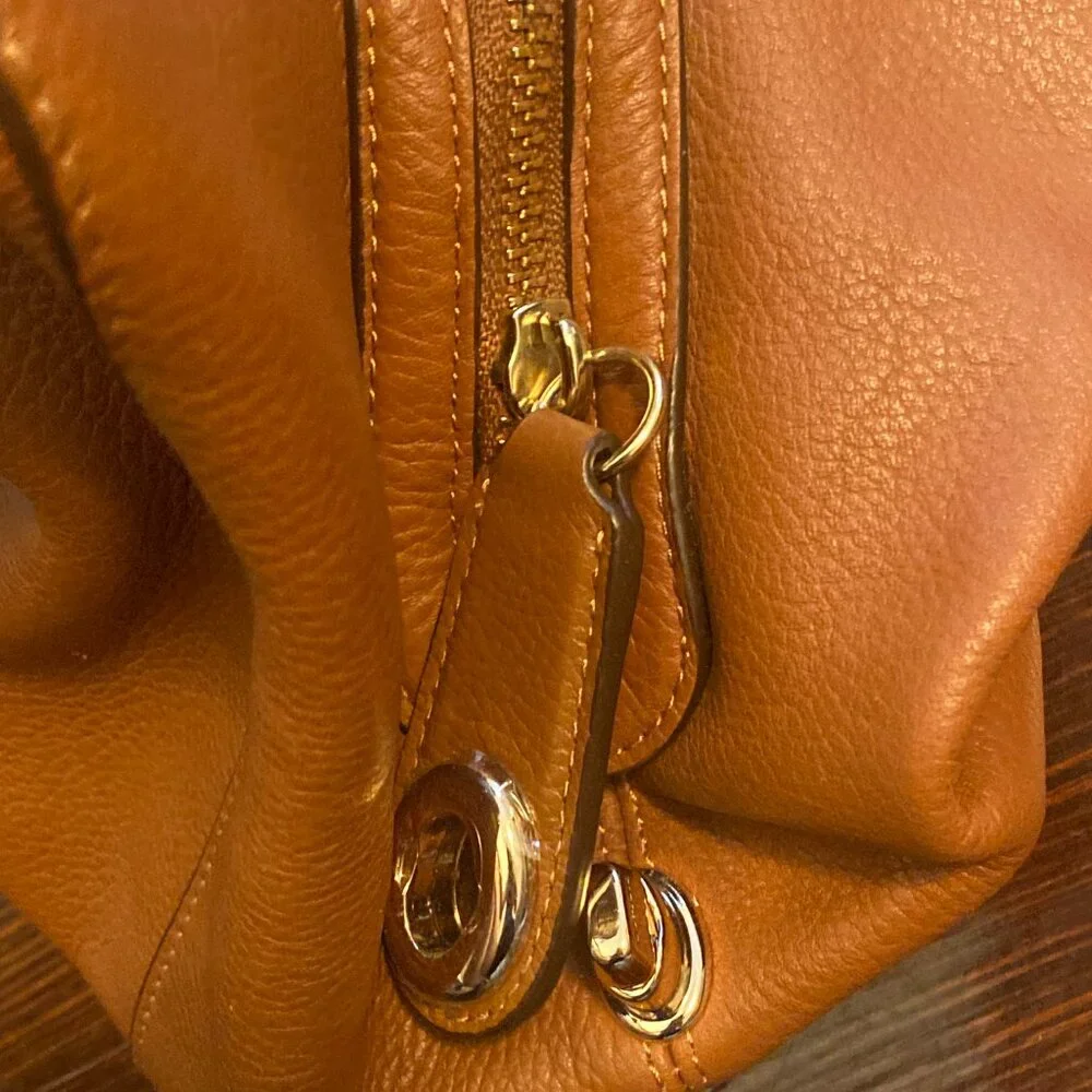 Coach Edie 31 Pebbled Leather Shoulder Bag Saddle Brown Tan Tote - Picture 6 of 11